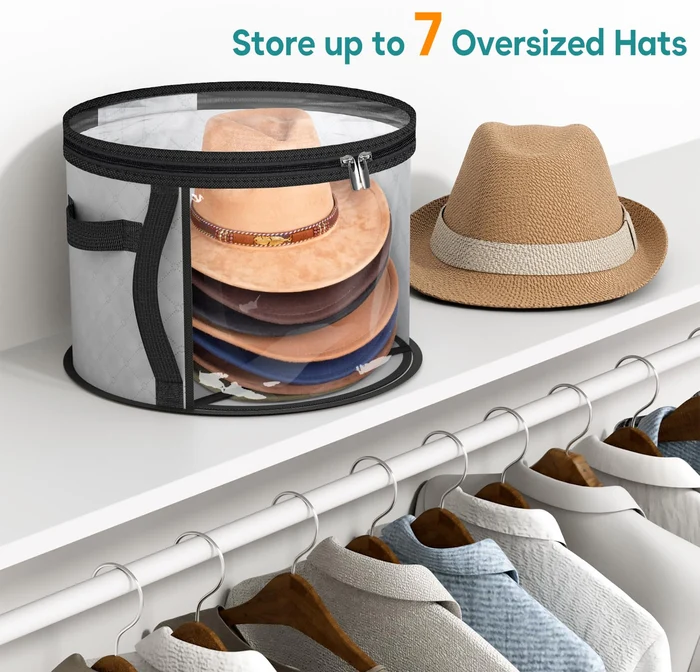 Clear Extra Large Hat Box for Travel & Storage | Dustproof Millinery Case