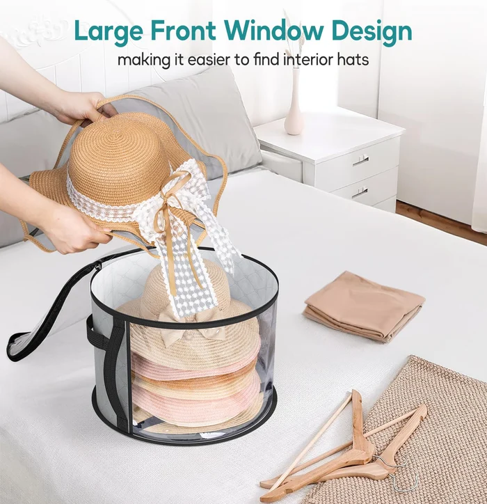 Clear Extra Large Hat Box for Travel & Storage | Dustproof Millinery Case